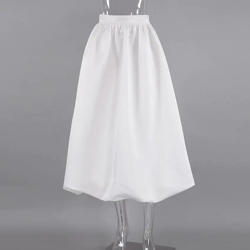 Niche High Waist Midi Dress - French Lantern Style