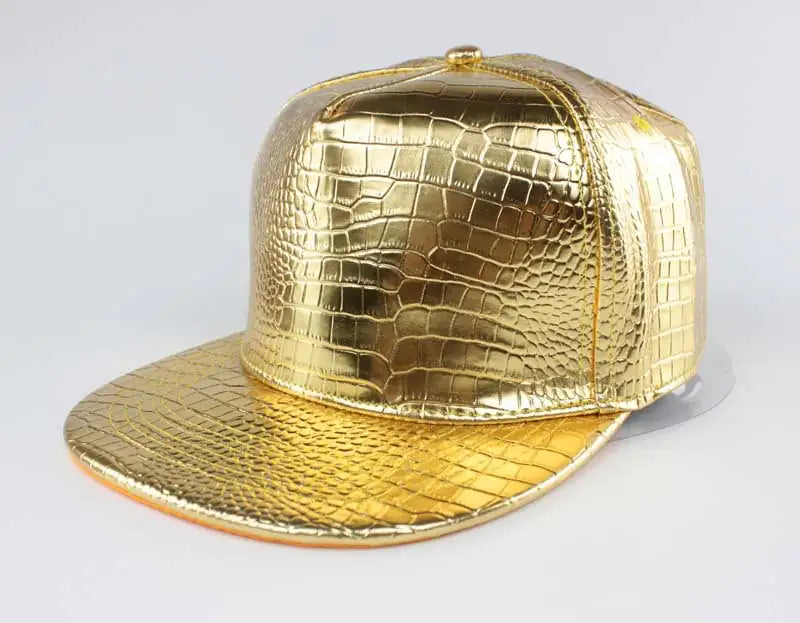 Hip Hop PU Leather Flat Edge Baseball Cap