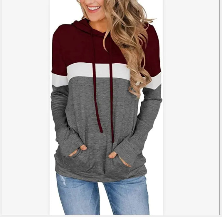 Women's Printed Hooded Sweater with Pockets