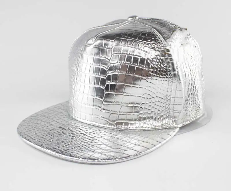 Hip Hop PU Leather Flat Edge Baseball Cap