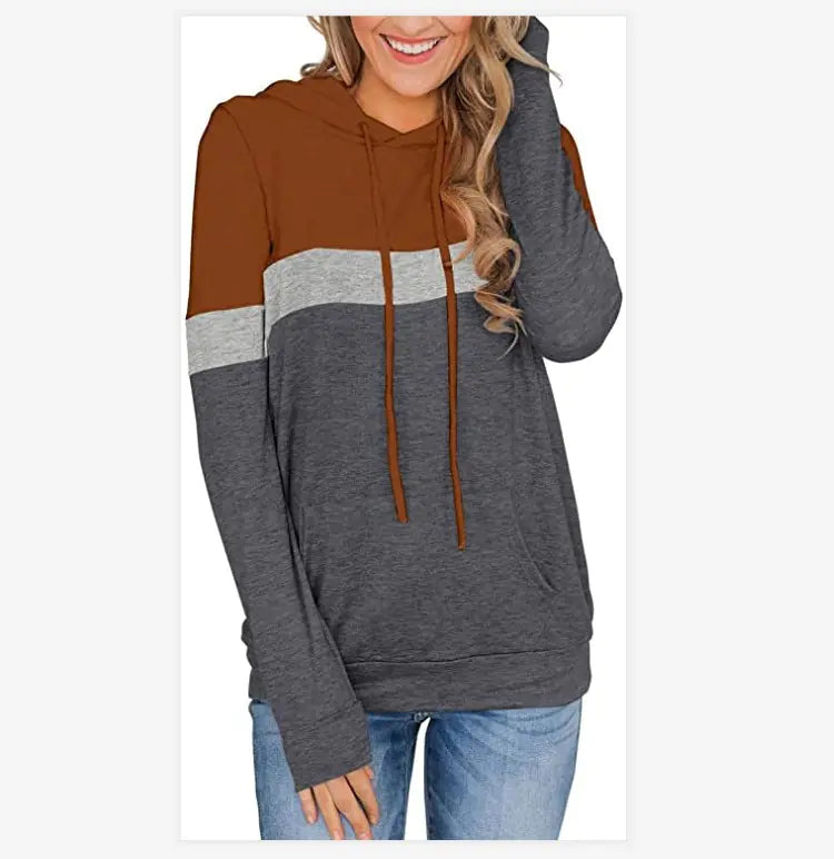 Women's Printed Hooded Sweater with Pockets