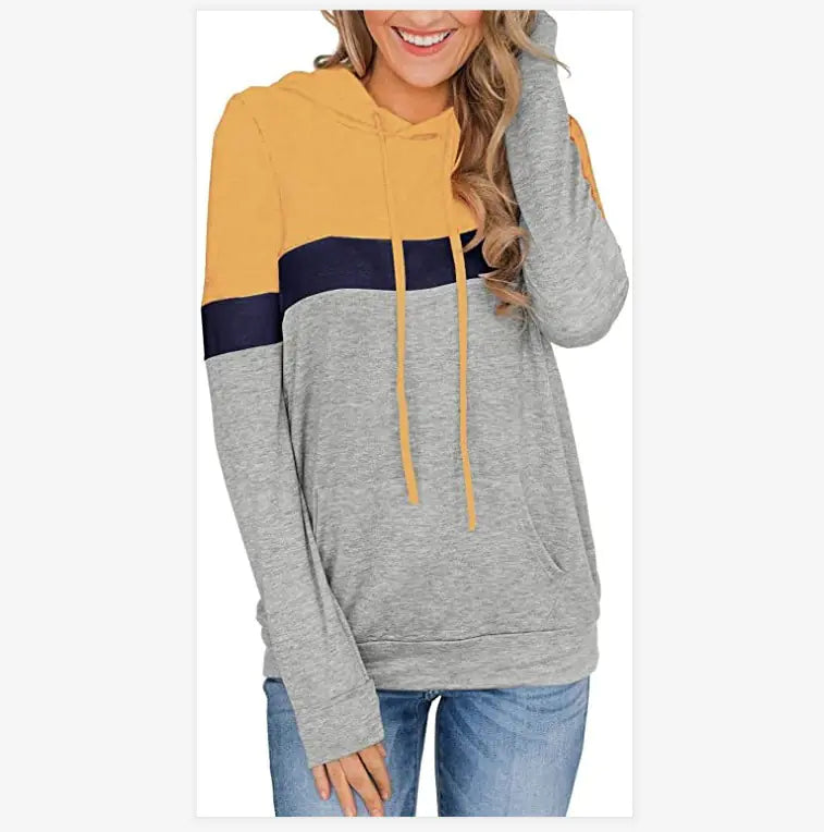 Women's Printed Hooded Sweater with Pockets