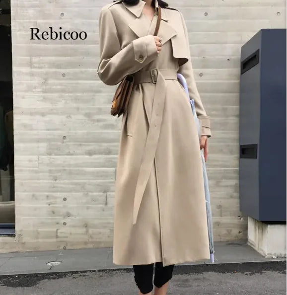 Mid-Length Over-the-Knee Trench Coat