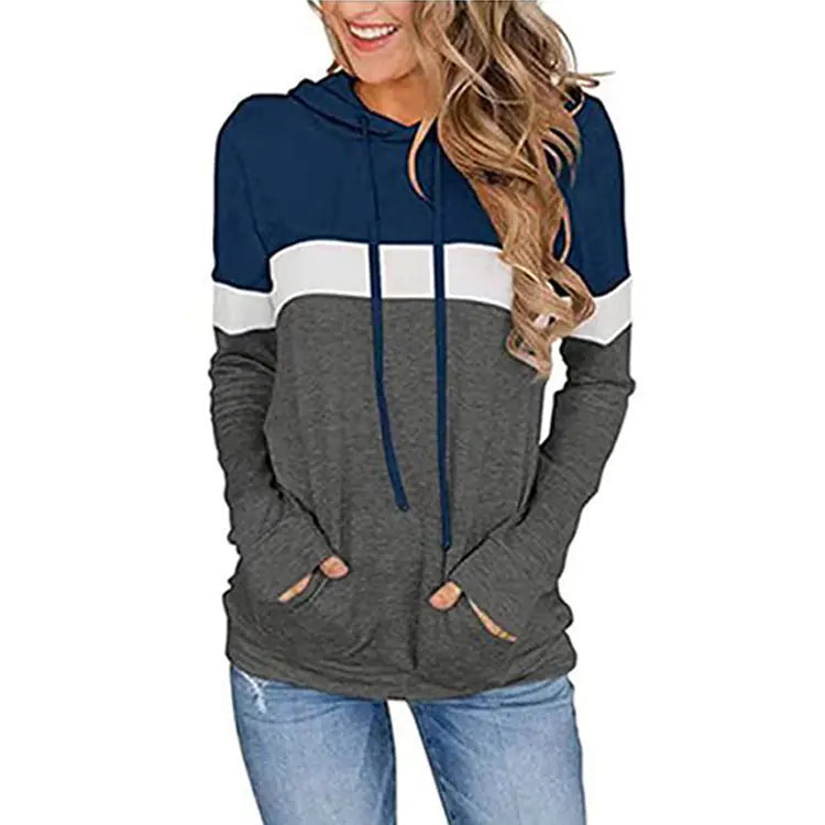 Women's Printed Hooded Sweater with Pockets