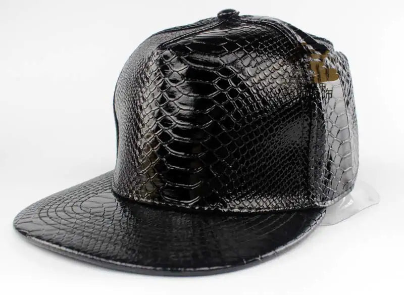 Hip Hop PU Leather Flat Edge Baseball Cap